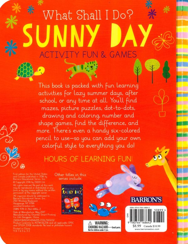 Sunny Day Activity Fun & Games: Drawing, Searching, Numbers, More! Dot To Dot, Mazes, Puzzles Galore! (What Shall I Do? Books) For Sale